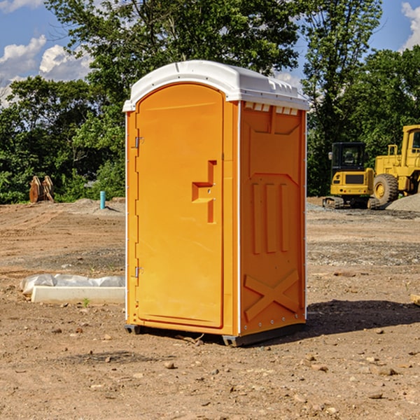 how often are the portable restrooms cleaned and serviced during a rental period in Snow Lake Shores